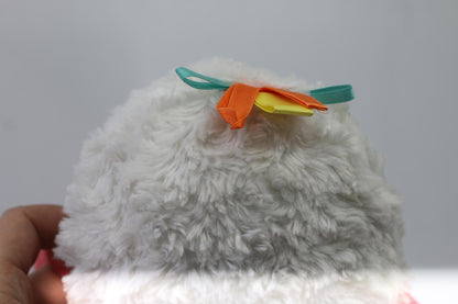 Plush Stuffed Toy with Long Red Limbs and Smiling Face Les Monstres à Câlins