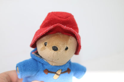 Plush Bear Toy with Blue Coat and Red Hat Rainbow
