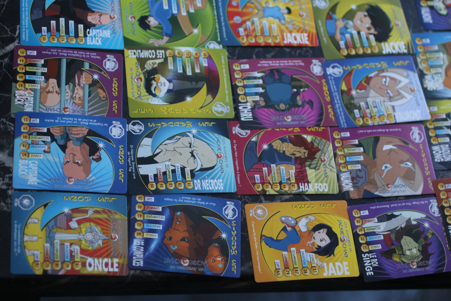 2003 Jackie Chan Adventures Cards - Bundle Cartes en FRANCAIS VARIANT Rare!
