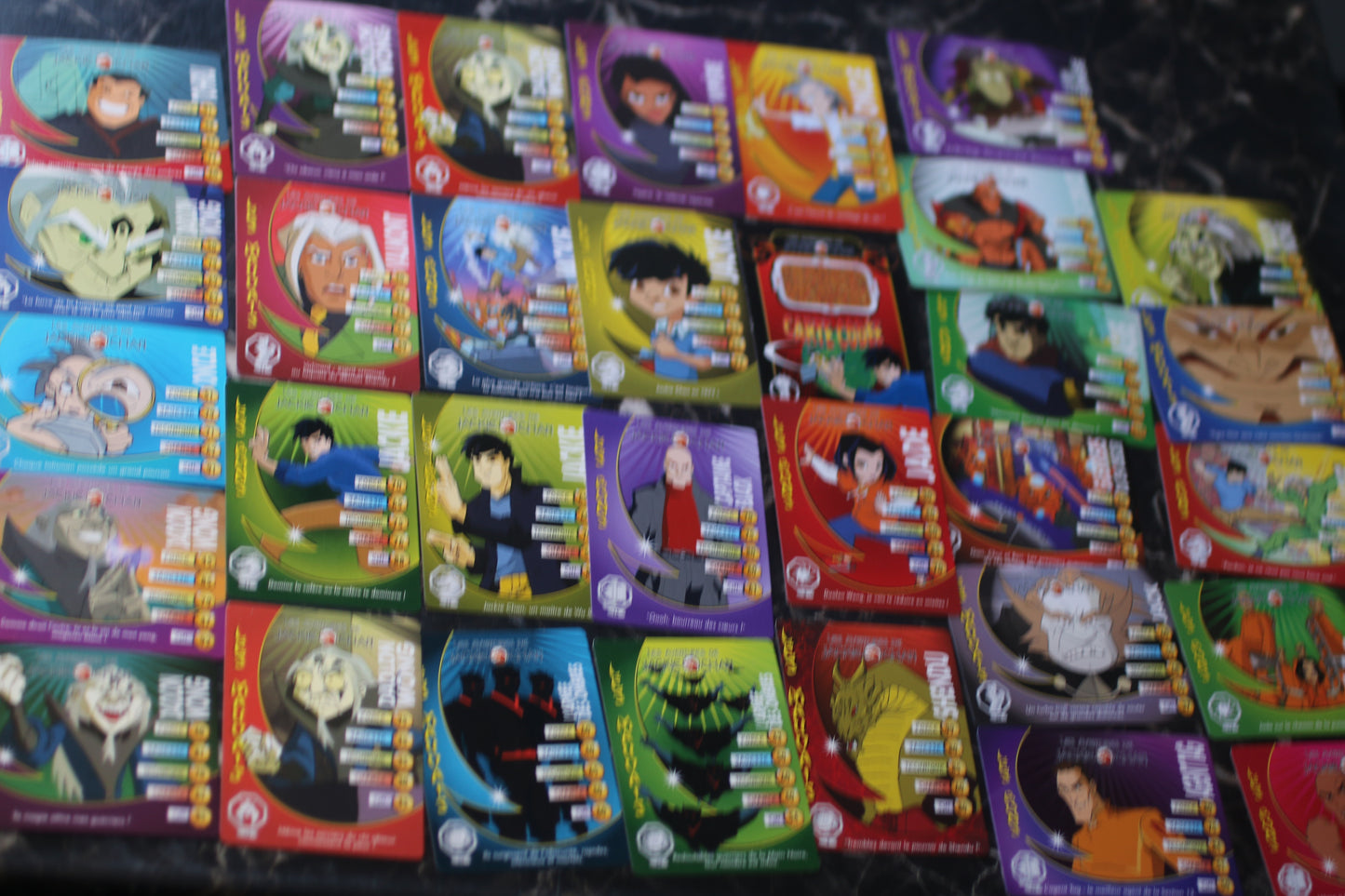 2003 Jackie Chan Adventures Cards - Bundle Cartes en FRANCAIS VARIANT Rare!