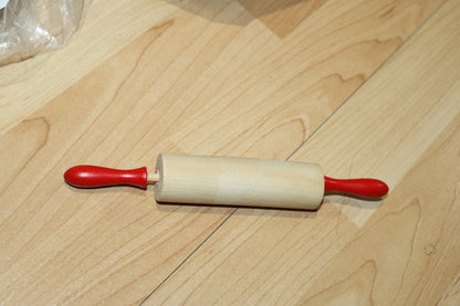 Bread Roller Kids Kitchen Rolling Pin Non Stick Mini wooden red Toy Dumpling