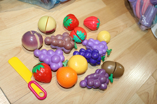 Kitchen Play Dishes Mixed fruits toys Lot Played With Condition