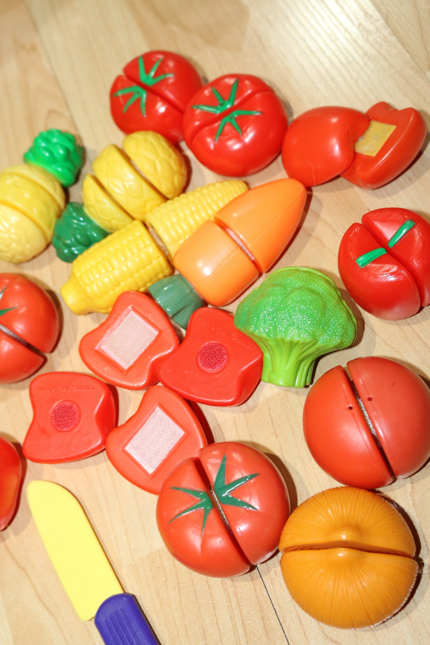 Play kitchen fruits & Vegetables toys Dishes Mixed Lot Played With Condition