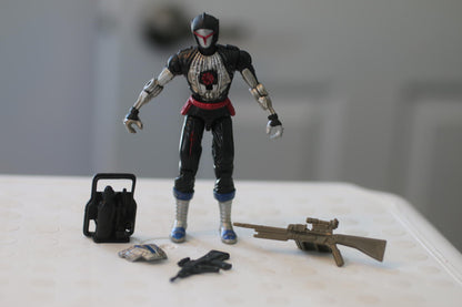 GI JOE 2002 COBRA B.A.T. v3 FIGURE BATTLE ANDROID TROOPER COMPLETE