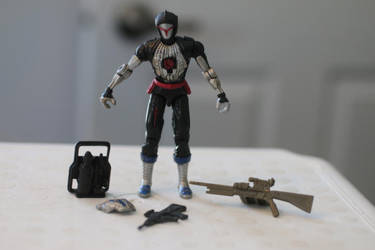 GI JOE 2002 COBRA B.A.T. v3 FIGURE BATTLE ANDROID TROOPER COMPLETE
