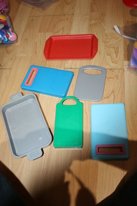 cutting board toys lot kitchen Play Dishes Mixed Lot Played W Condition