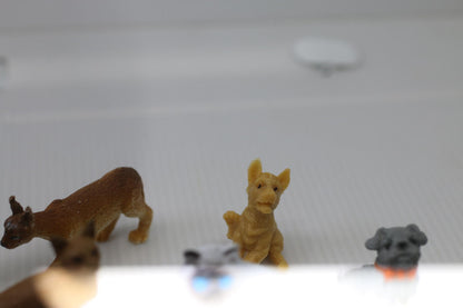 Miniature Dog Cat Figurine Lot Pet Playset Accessories Food Bowls set toys