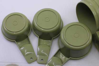 Vintage Tupperware Set Of 6 Pea Green Stacking Measuring Cups Complete