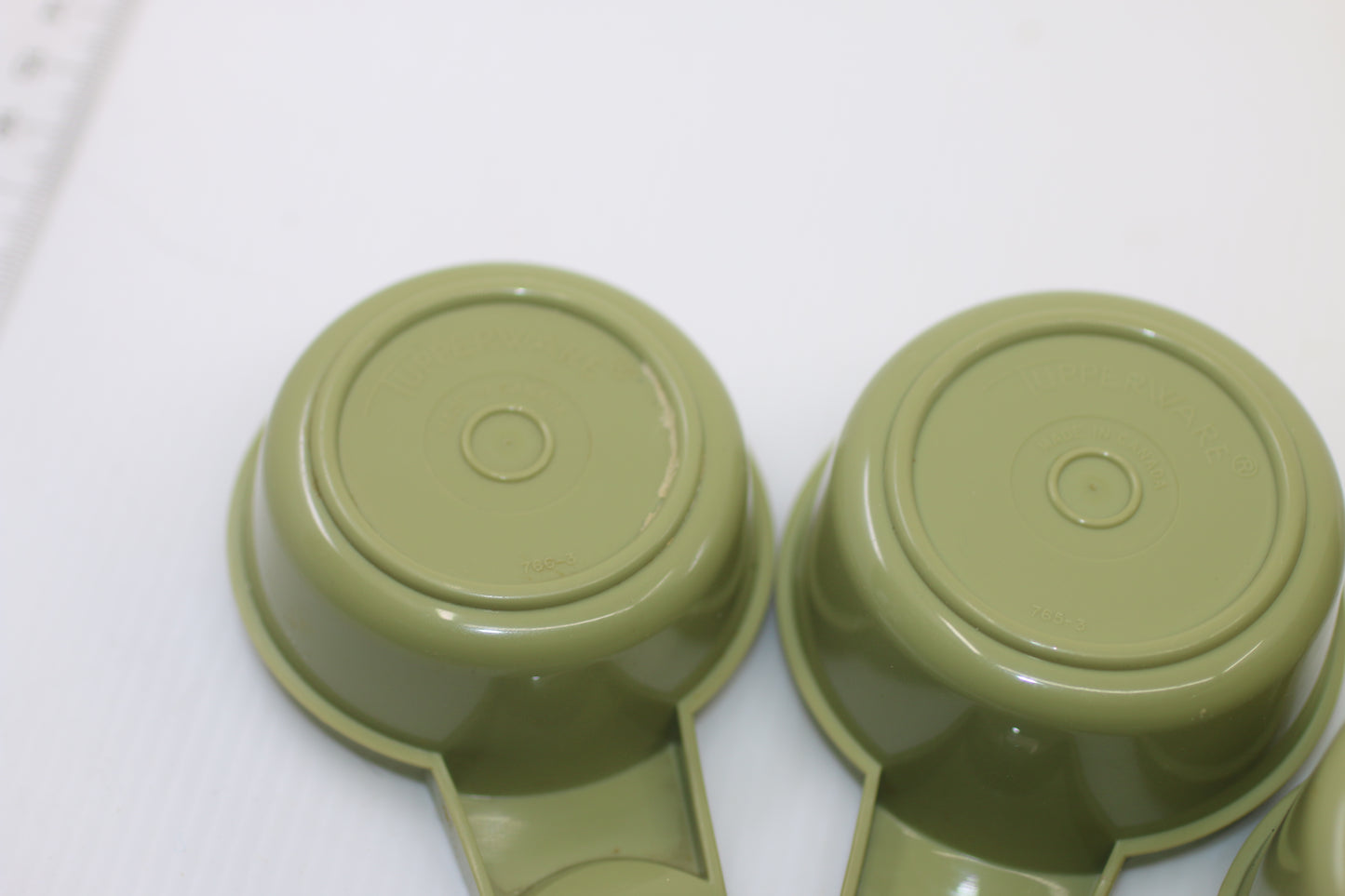 Vintage Tupperware Set Of 6 Pea Green Stacking Measuring Cups Complete