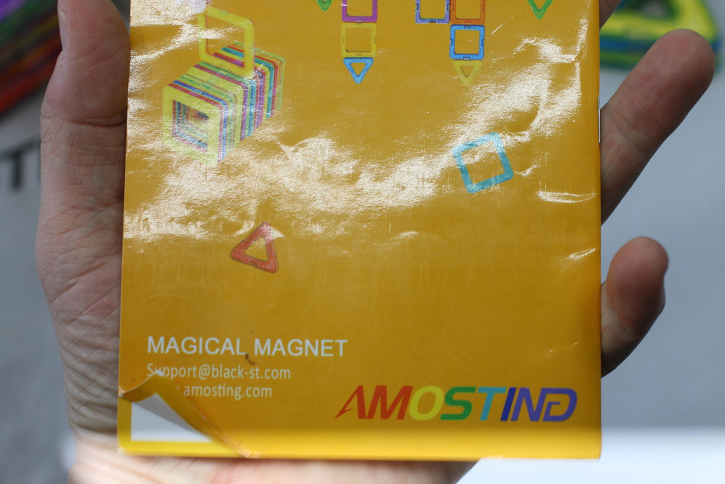 AMOSTING Colorful Building Tiles Set Squares & Triangles w/ Bag / Instruction