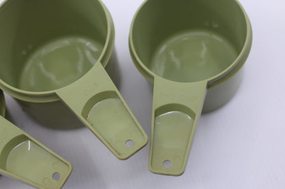 Vintage Tupperware Set Of 6 Pea Green Stacking Measuring Cups Complete