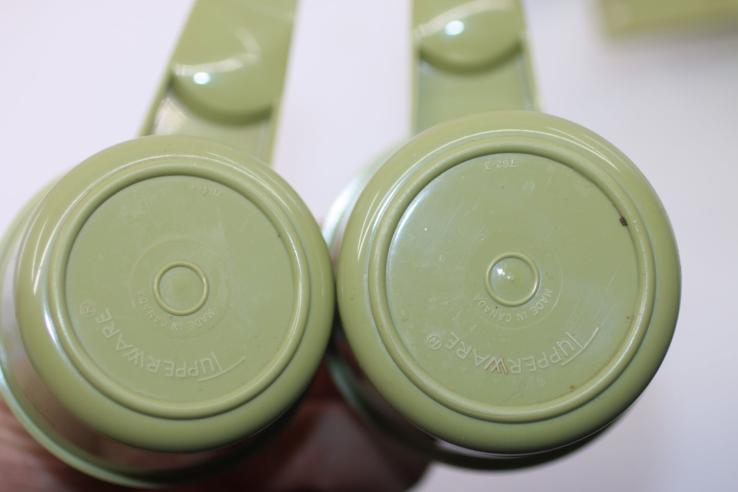 Vintage Tupperware Set Of 6 Pea Green Stacking Measuring Cups Complete