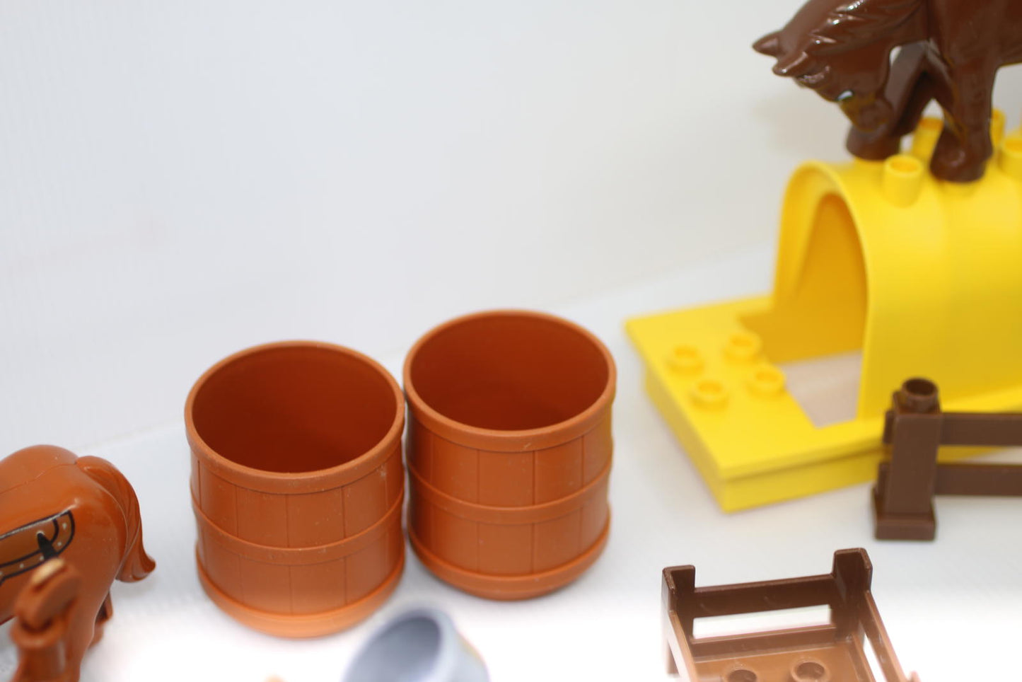Playmobil Horse Ranch Farm Accessories Lot Barrels Fences Trough