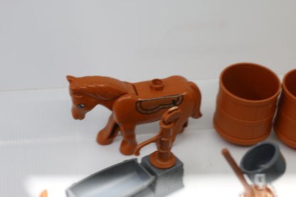 Playmobil Horse Ranch Farm Accessories Lot Barrels Fences Trough