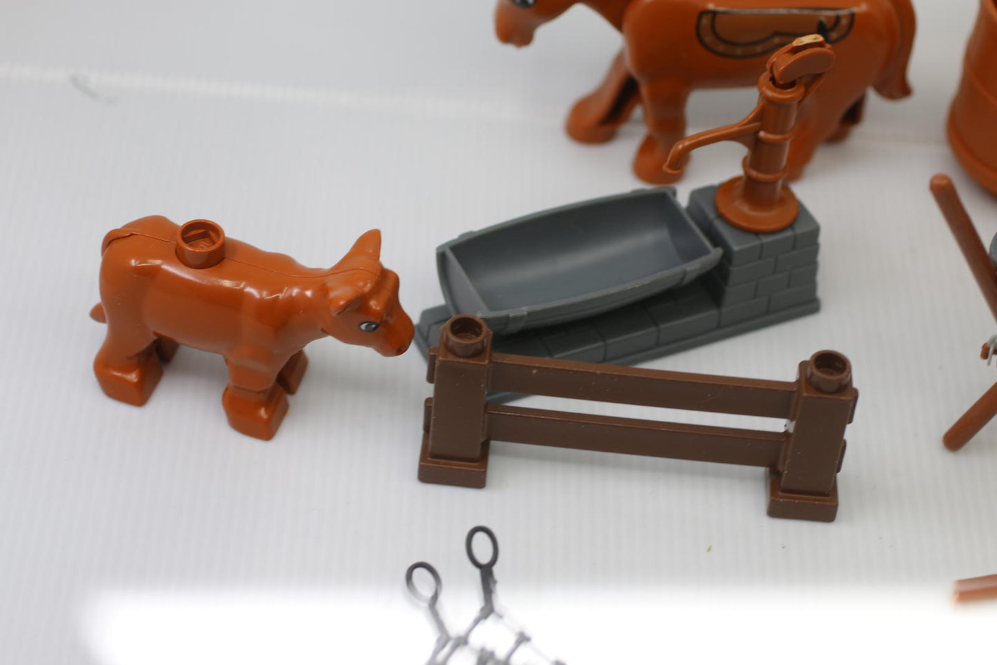 Playmobil Horse Ranch Farm Accessories Lot Barrels Fences Trough
