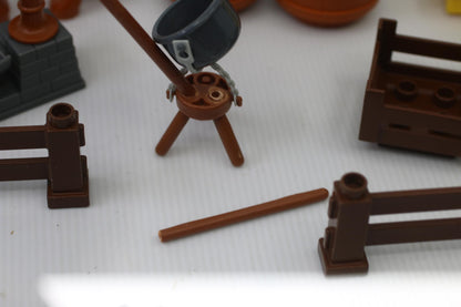 Playmobil Horse Ranch Farm Accessories Lot Barrels Fences Trough