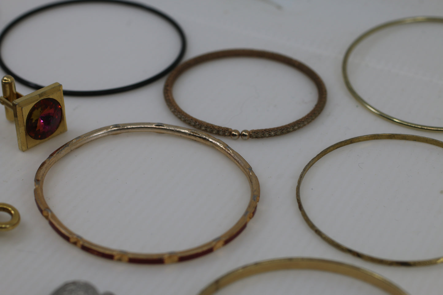 Large Vintage Costume Jewelry Lot – Bangles, Bracelets, Pendants, Charms & Necklace – Mixed Metals