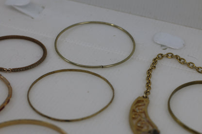 Large Vintage Costume Jewelry Lot – Bangles, Bracelets, Pendants, Charms & Necklace – Mixed Metals
