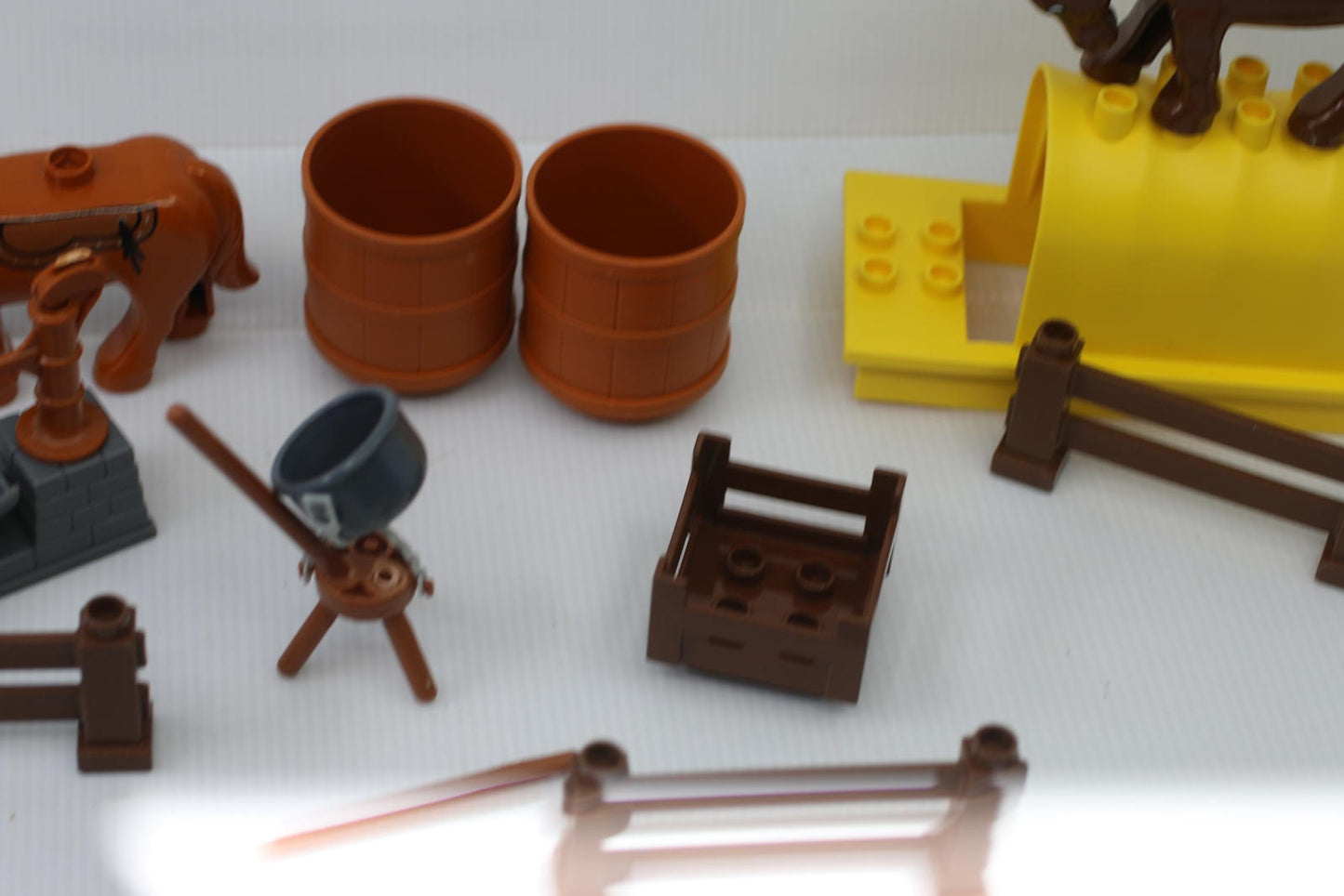 Playmobil Horse Ranch Farm Accessories Lot Barrels Fences Trough