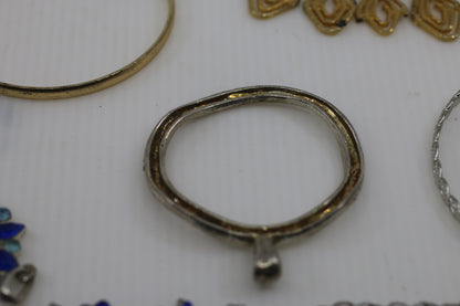 Large Vintage Costume Jewelry Lot – Bangles, Bracelets, Pendants, Charms & Necklace – Mixed Metals