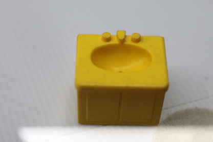 Vintage Fisher Price Little People Bathroom Yellow Sink replacement part piece
