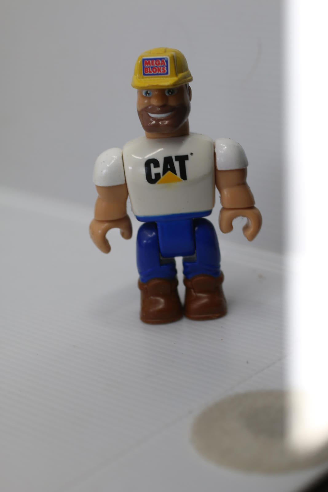 Mega Bloks Cat Caterpillar 3.75" Figure Construction Worker White Shirt
