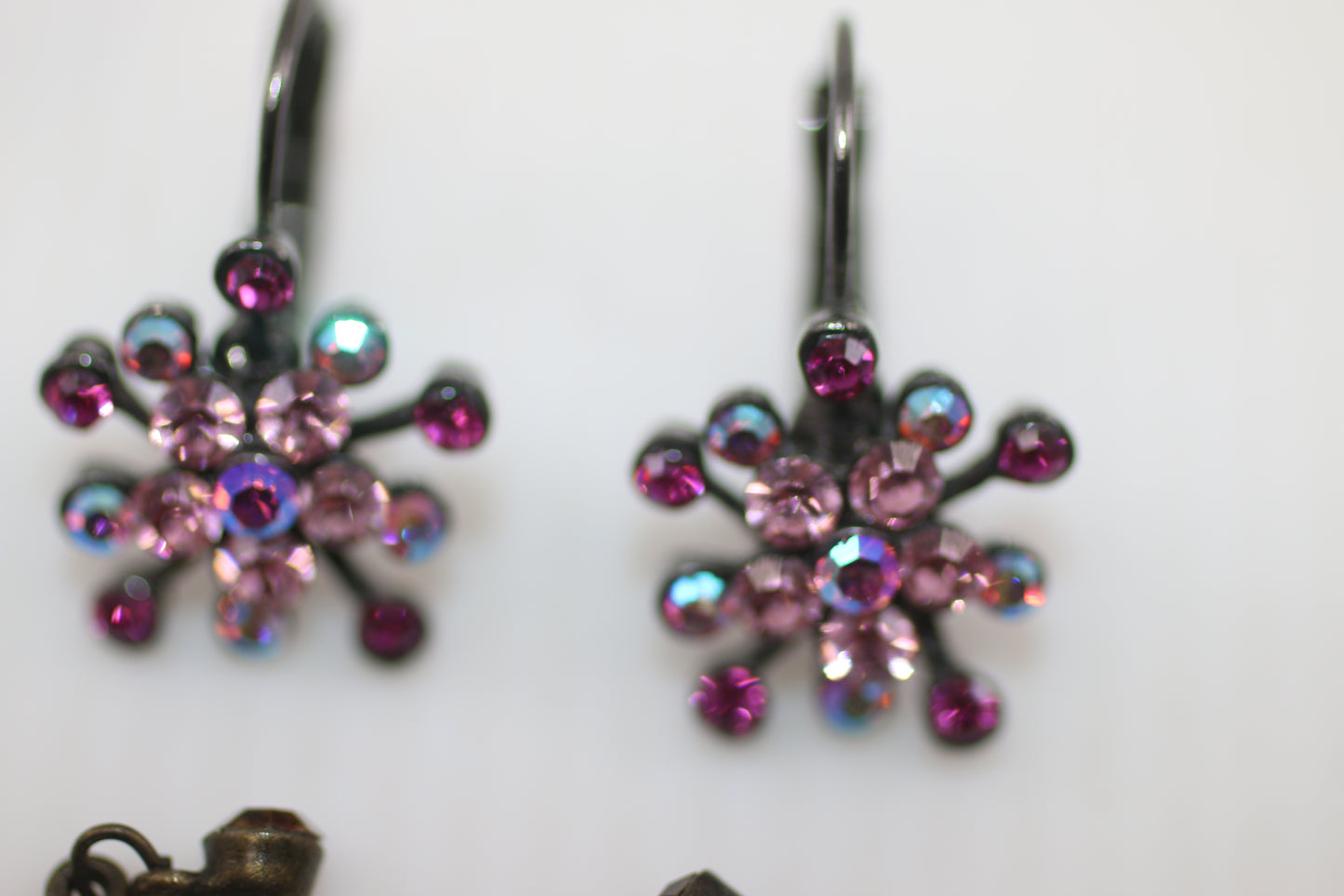 Vintage Costume Earrings Lot – Rhinestone, Crystal, Drop & Stud Styles – Mixed Set