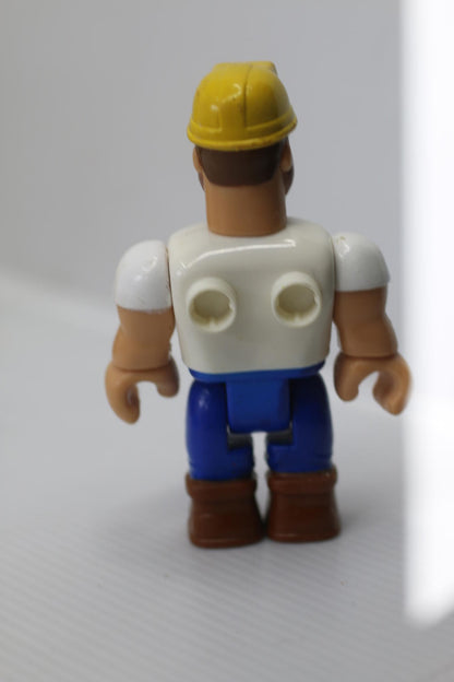 Mega Bloks Cat Caterpillar 3.75" Figure Construction Worker White Shirt