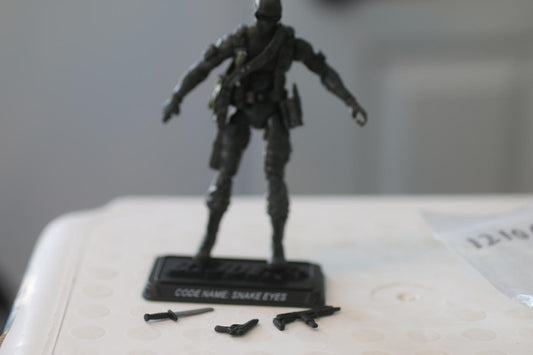 Snake Eyes v28 (Grey) Complete GI Joe 25th Anniversary 2008 Hasbro Action Figure