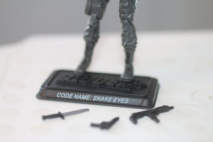 Snake Eyes v28 (Grey) Complete GI Joe 25th Anniversary 2008 Hasbro Action Figure