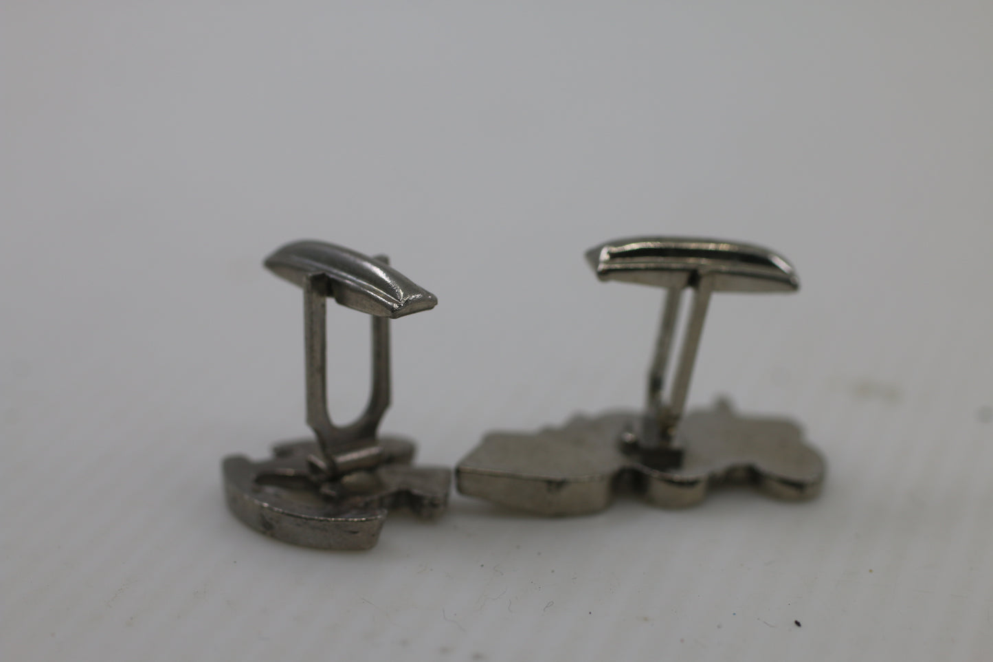 Vintage Caterpillar CAT 944 Cufflinks – Construction Loader & Rocking Horse – Silver Tone