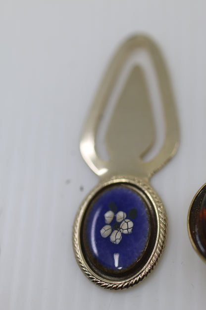 Vintage Mixed Jewelry & Trinket Lot — Cuff Bracelet, Keychain Pendant & Metal Bookmark