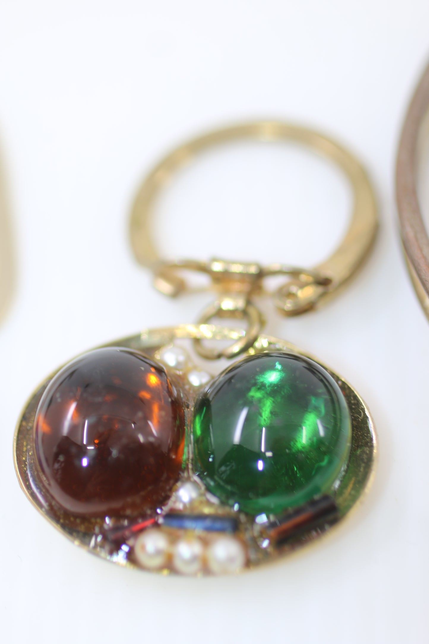 Vintage Mixed Jewelry & Trinket Lot — Cuff Bracelet, Keychain Pendant & Metal Bookmark