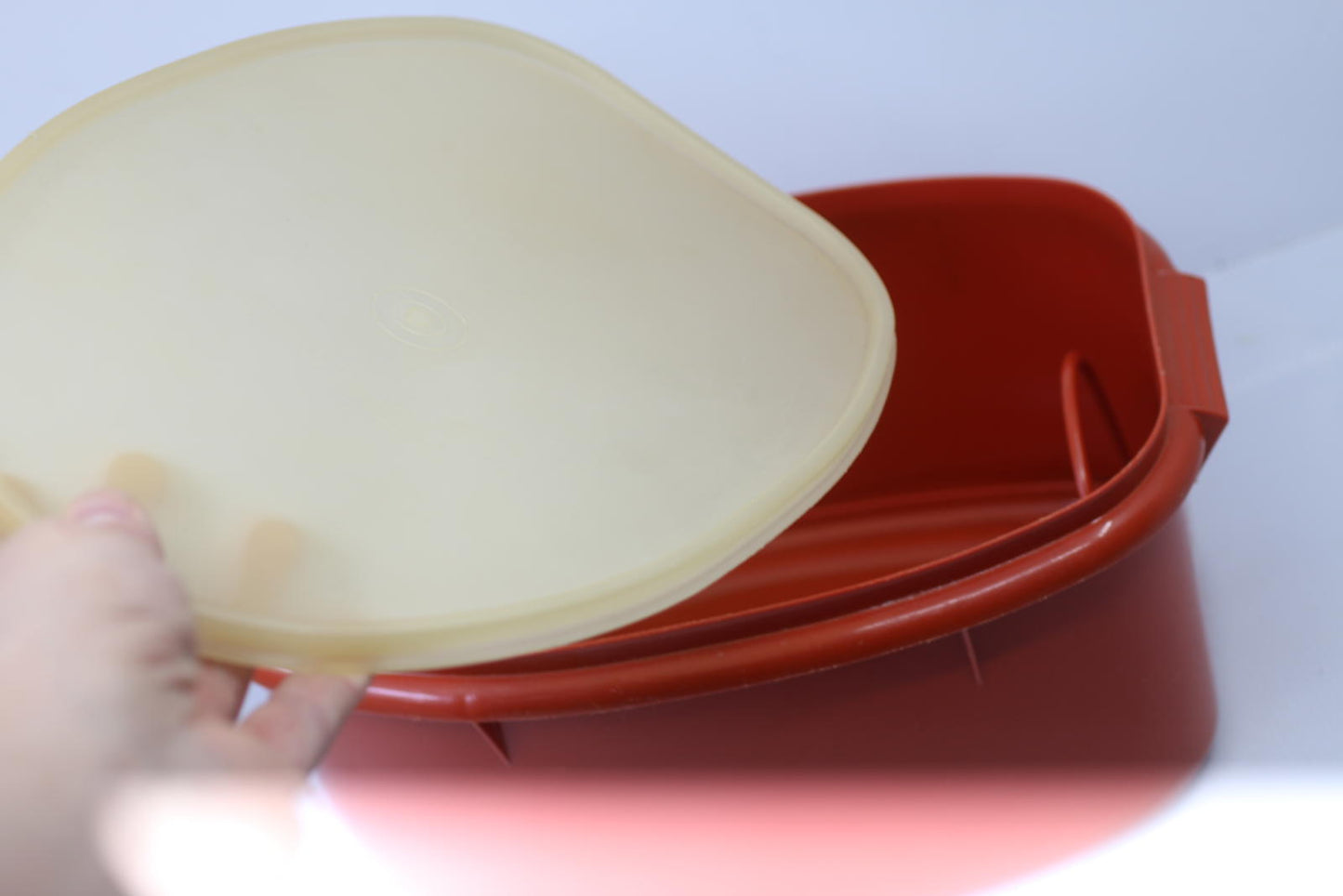 Vintage Tupperware 3-piece Flavor Saver Paprika Roast Ham Chicken Turkey Keeper2