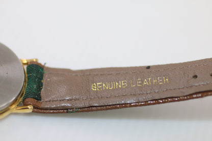 Vintage Majestron Quartz Golf Watch – Golfer Dial – Genuine Leather Strap – Needs Battery