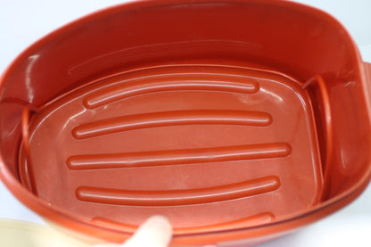 Vintage Tupperware 3-piece Flavor Saver Paprika Roast Ham Chicken Turkey Keeper2