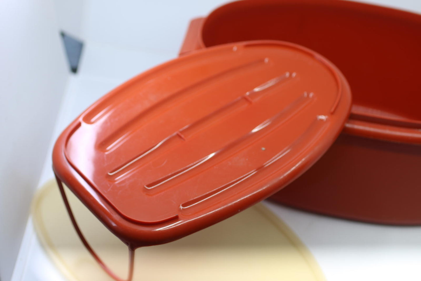 Vintage Tupperware 3-piece Flavor Saver Paprika Roast Ham Chicken Turkey Keeper2