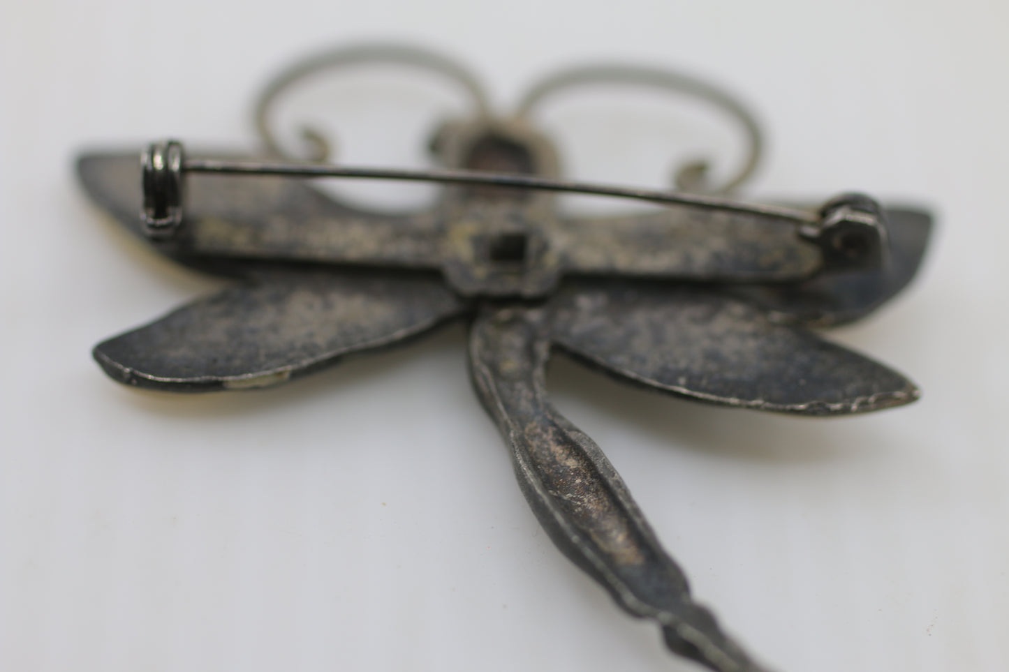 Vintage Dragonfly Insect Brooch / Pin – Metal & Enamel Art Jewelry