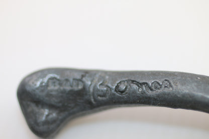 Vintage “Bad Bones” Pewter Bone Keychain Heavy Metal Novelty Charm 80s Collectible