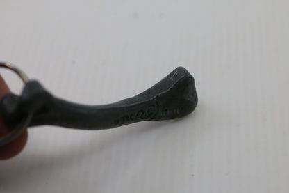 Vintage “Bad Bones” Pewter Bone Keychain Heavy Metal Novelty Charm 80s Collectible