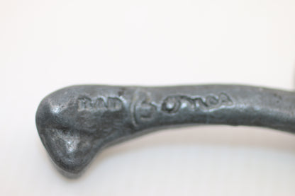 Vintage “Bad Bones” Pewter Bone Keychain Heavy Metal Novelty Charm 80s Collectible