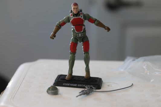 GI Joe 25th Anniversary 2008 SGT FLASH v2 Figure 100% Complete Laser Rifle Troop
