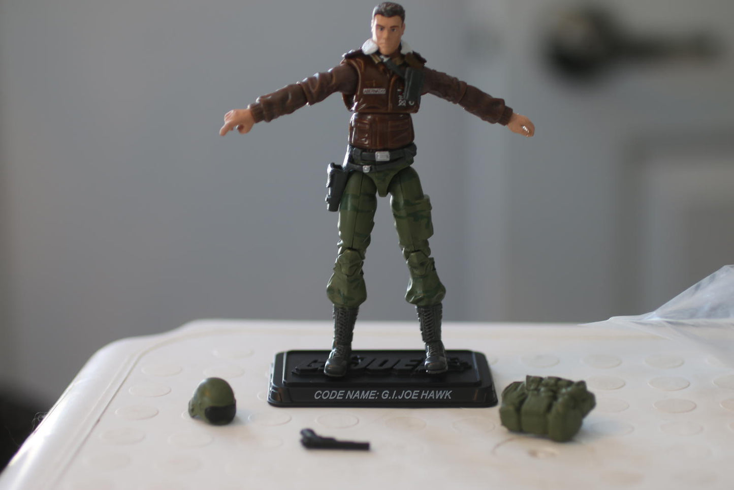 GI Joe 25th Anniversary 3.75" General Hawk 100% Complete w/ Stand action figure