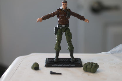 GI Joe 25th Anniversary 3.75" General Hawk 100% Complete w/ Stand action figure