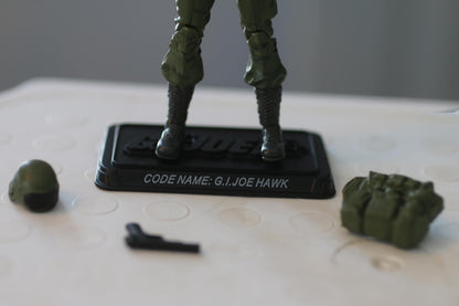 GI Joe 25th Anniversary 3.75" General Hawk 100% Complete w/ Stand action figure