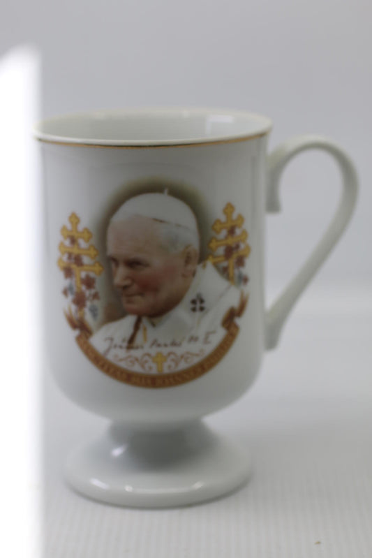 Pope John Paul II 1984 Canada Visit Commemorative Mug Japan Vintage