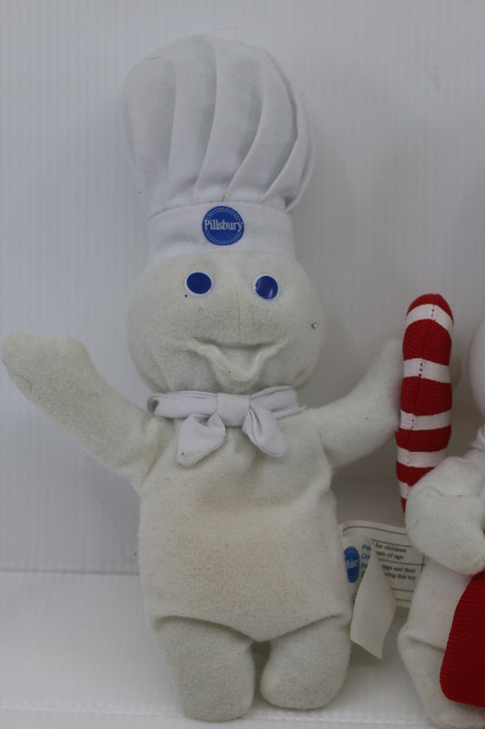 Lot of 3 Vintage 1990s Pillsbury Doughboy Plush Christmas – As Is
