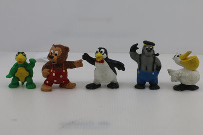 Rare Bully Petzi Figure Set of 5 – Bear, Sea Bear, Pelle & Turtle – Vintage Comic Figures