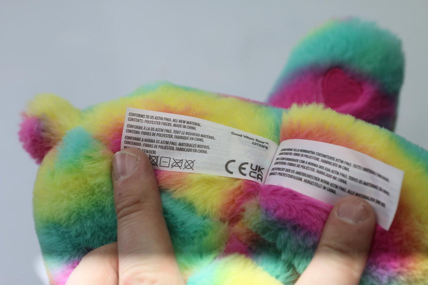 Care Bears 14” Good Vibes Bear - Tie-Dye Multicolored Stuffed Plush