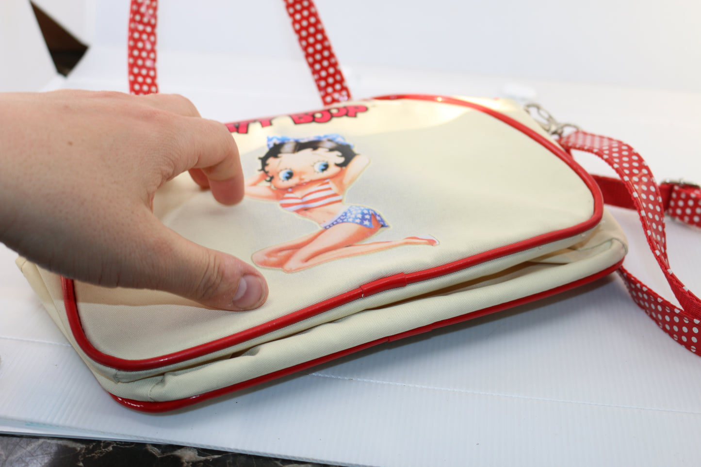 Betty Boop Sassy Handbag From 2003 Rare Collectible Piece! Spotted Side Strap